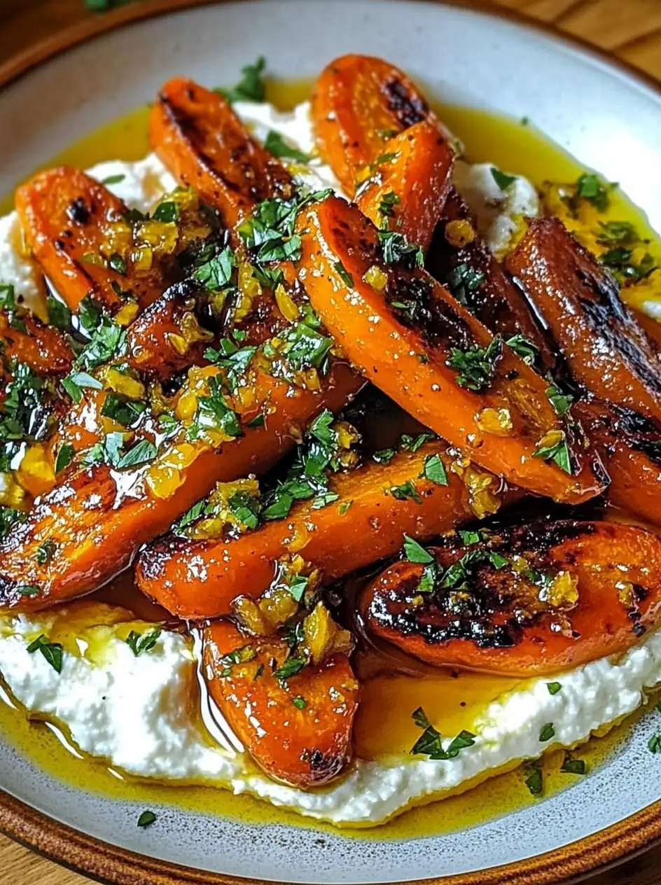 Roasted Carrots with Whipped Ricotta and Hot Honey
