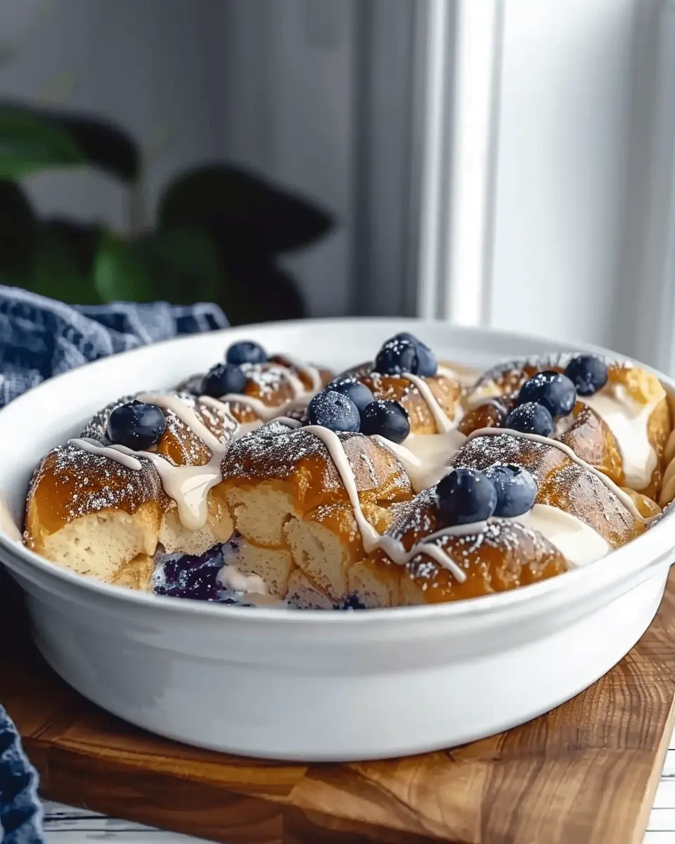 Blueberry Mascarpone Stuffed French Toast Bake