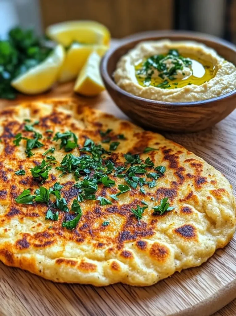 Crispy Chickpea Flatbread with Mediterranean Flavors min