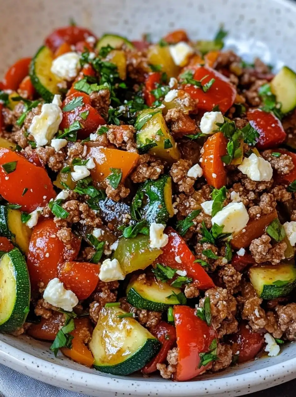 Mediterranean Ground Beef Stir Fry