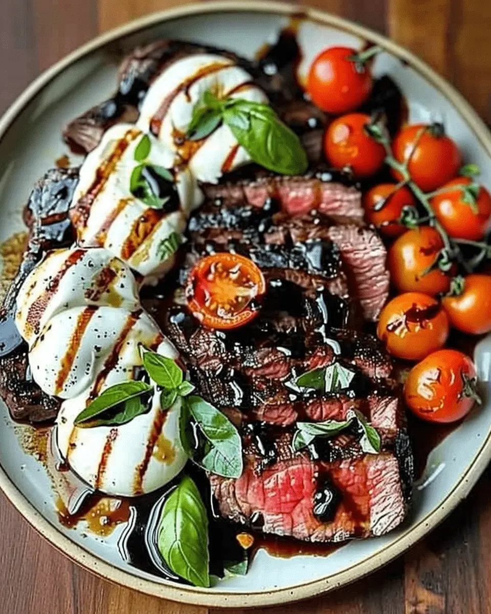 Balsamic Grilled Flank Steak Caprese