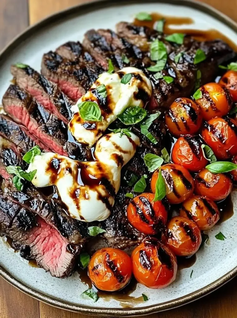 Balsamic-Grilled-Flank-Steak-Caprese