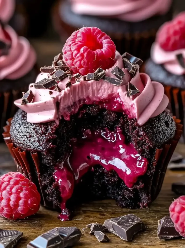 Raspberry Chocolate Lava Cupcakes 1