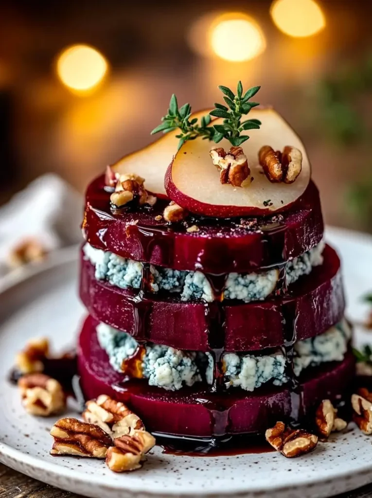Roasted Beet & Blue Cheese Towers
