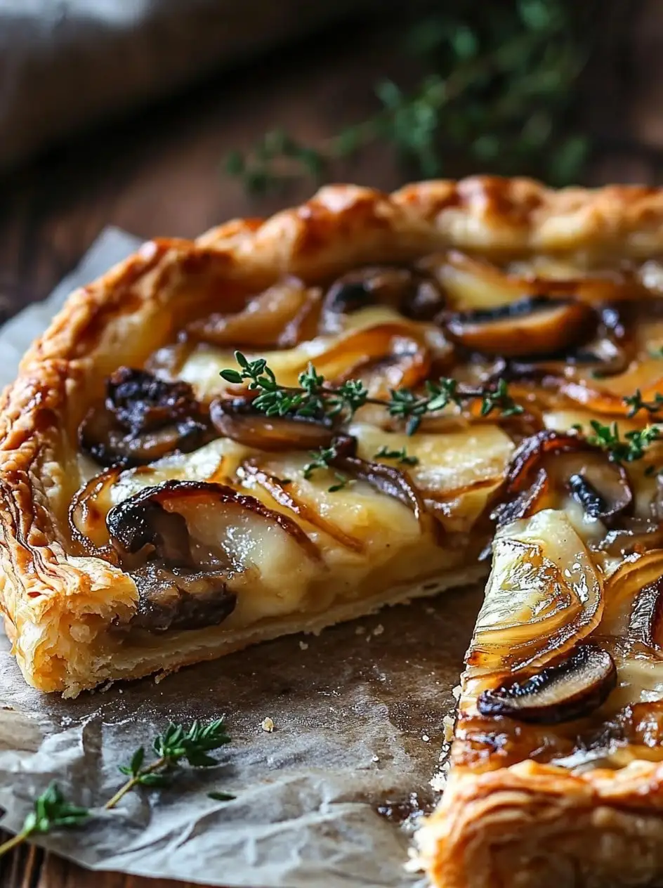 French Onion and Mushroom Tart with Gruyere Cheese 1