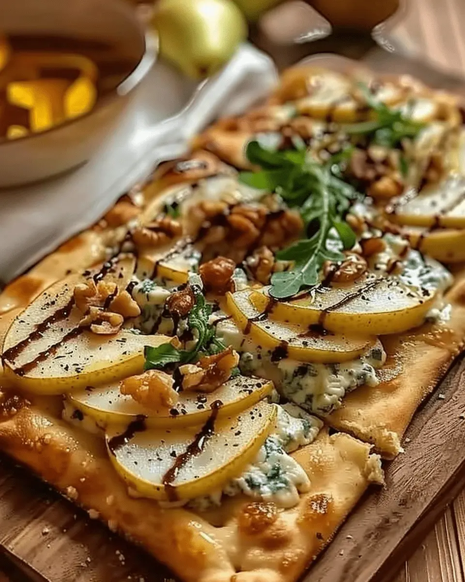 Pear Gorgonzola and Walnut Flatbread 1
