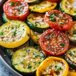 Oven-Roasted Zucchini Squash and Tomatoes with Parmesan