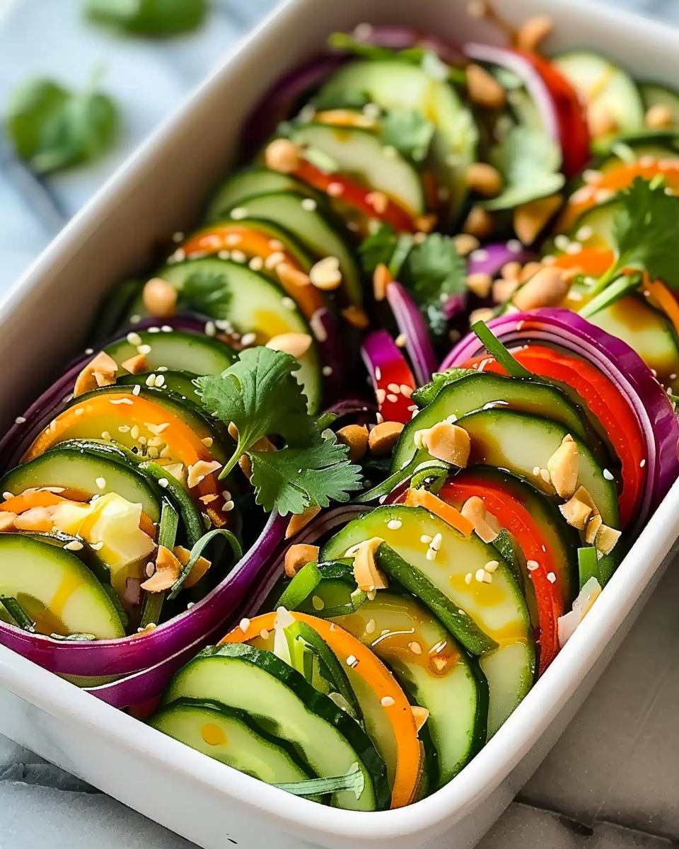 Spring Roll Cucumber Salad with Peanut Dressing 7 3