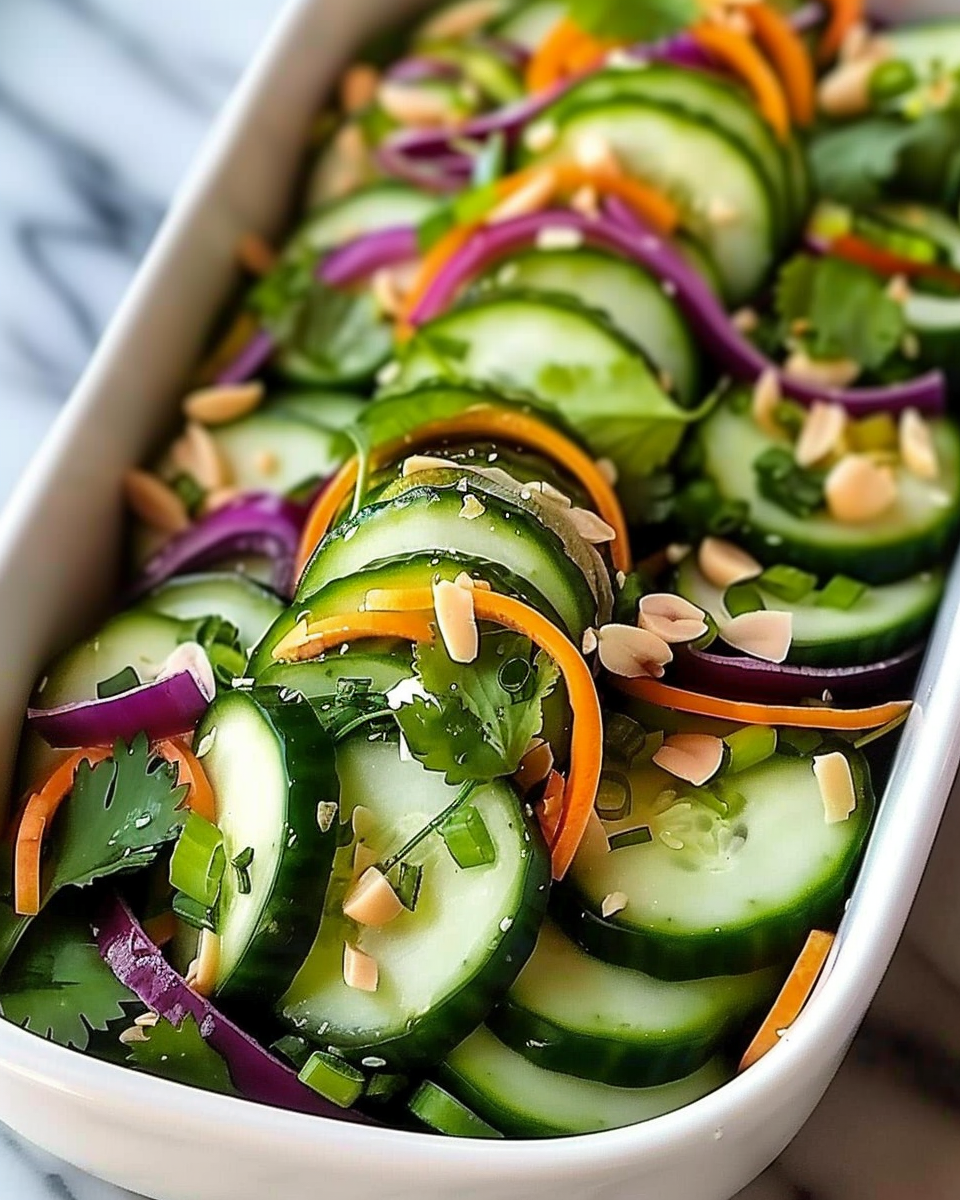 Spring Roll Cucumber Salad with Peanut Dressing 8 4