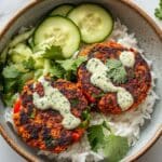 Lime Drenched Sweet Potato Black Bean Patties