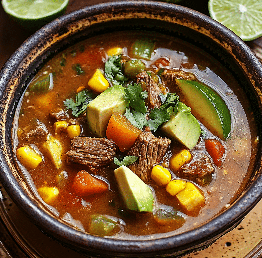 Hearty Mexican Beef Soup for Comforting Meals 2 Recipe Introduction Image