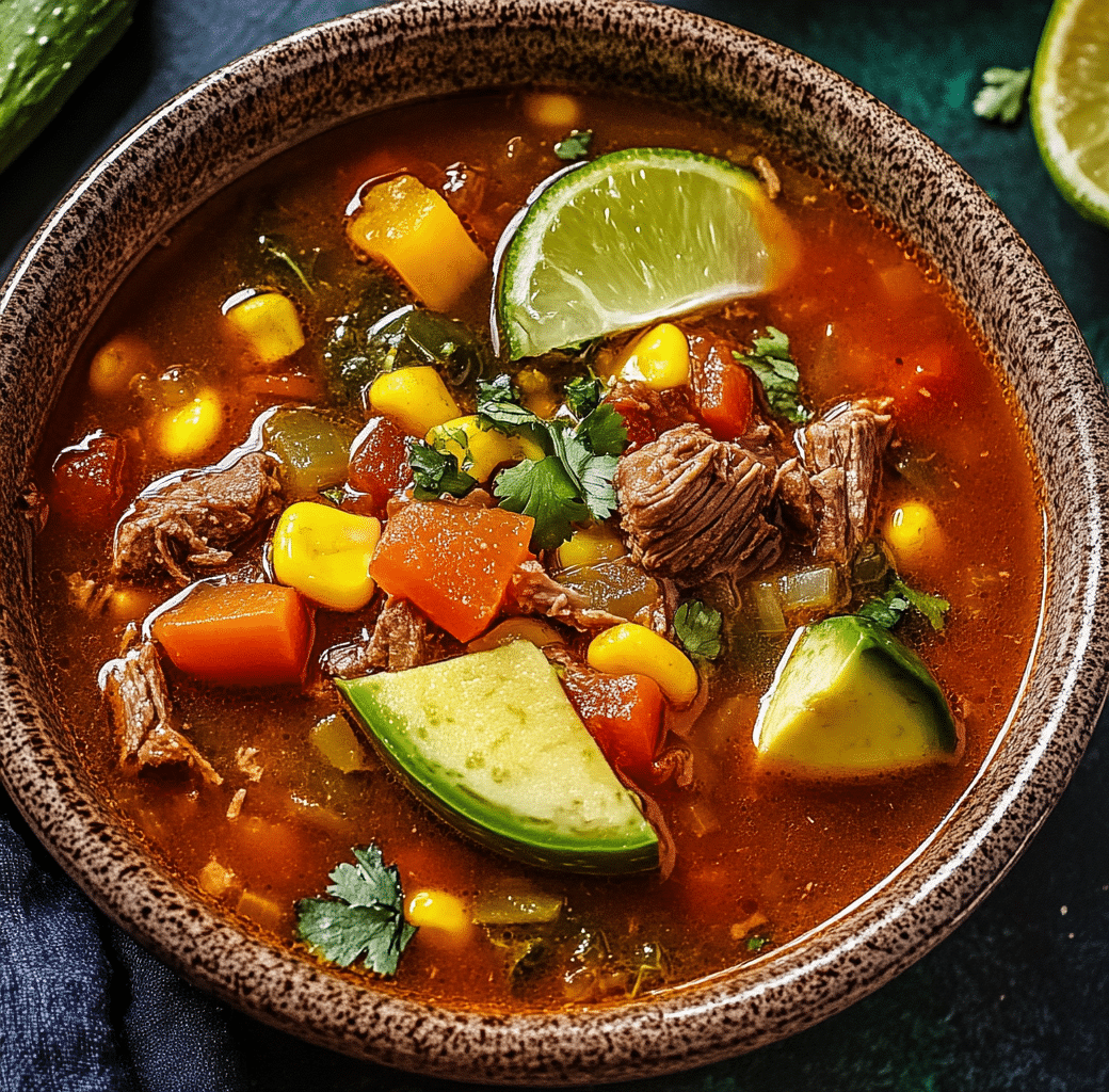 Hearty Mexican Beef Soup for Comforting Meals 3 Cooking Process