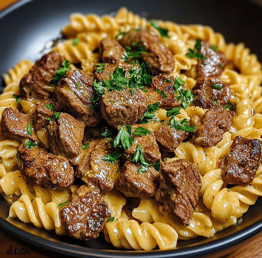 Creamy Spicy Garlic Butter Steak and Pasta Delight 5 Recipe Introduction Image