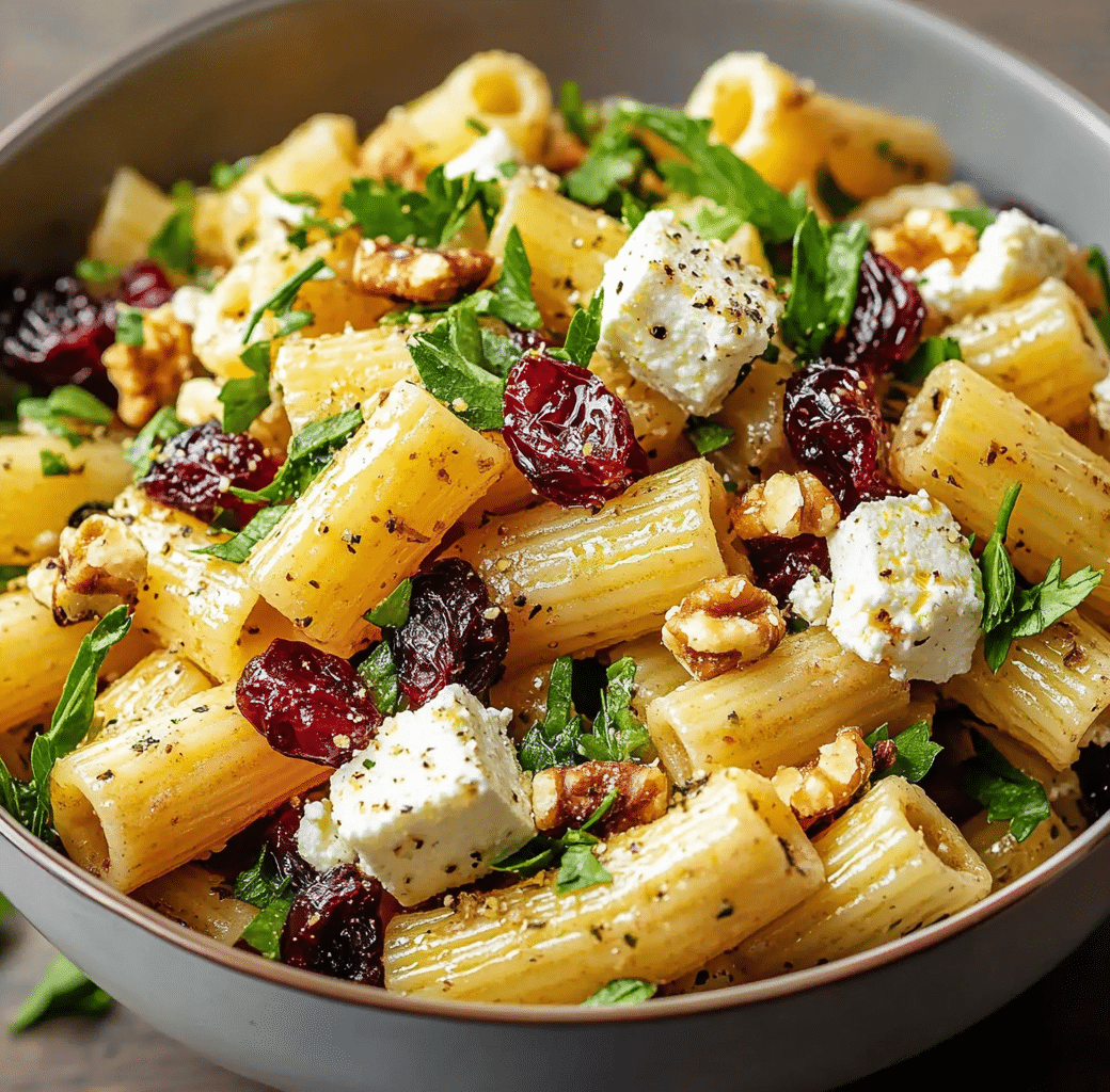 Feta & Cranberry Rigatoni Salad with Lemon Vinaigrette 6 Cooking Process