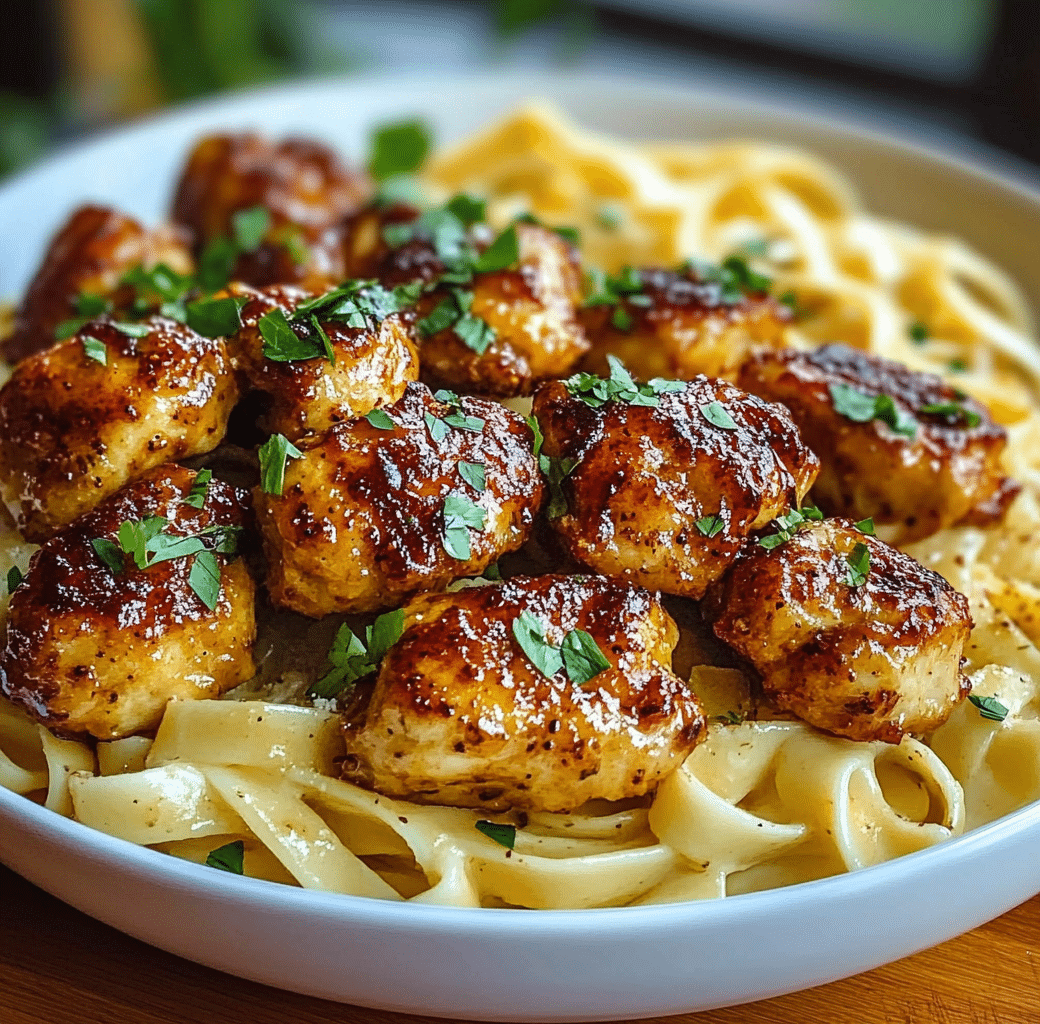 Maple Garlic Chicken Bites with Spicy Cajun Alfredo 6 Cooking Process