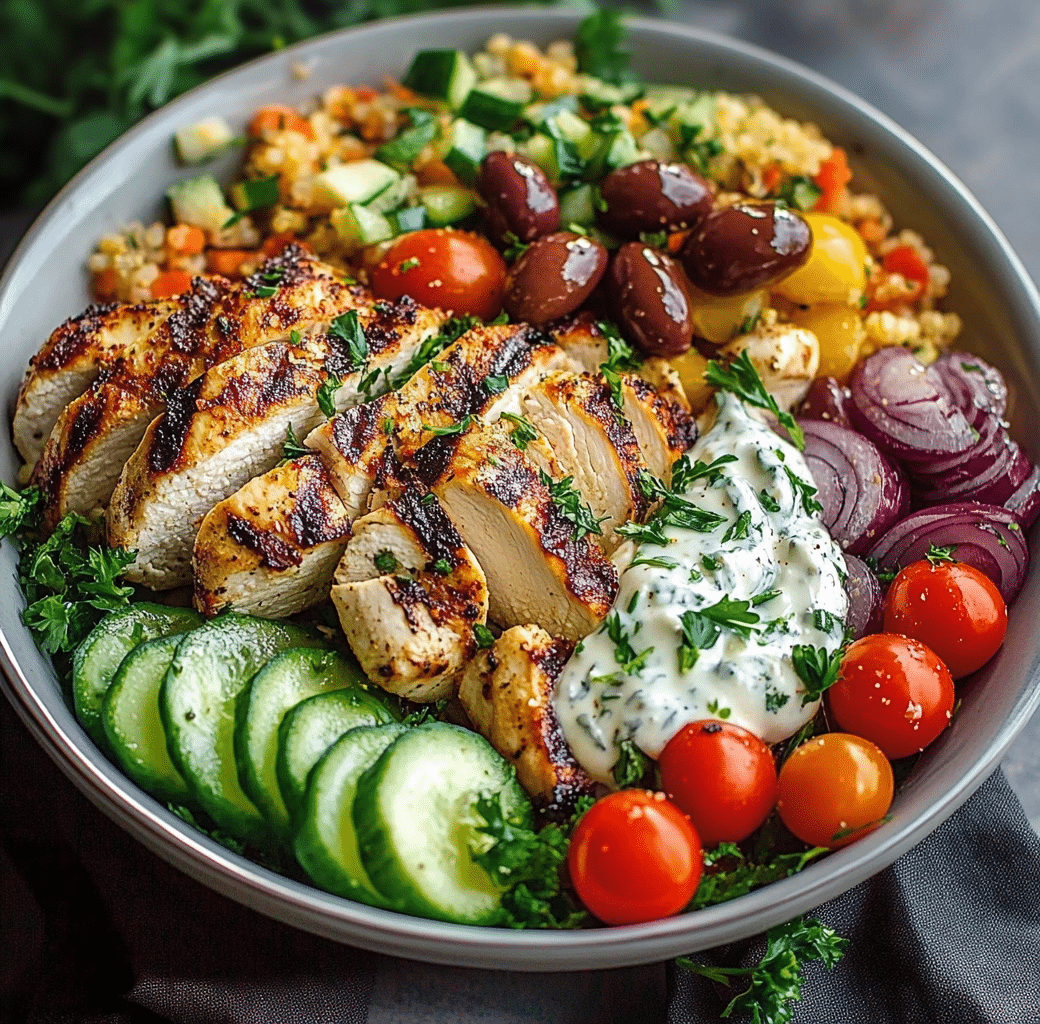 Grilled Chicken Greek Salad with Tzatziki Recipe 5 Recipe Introduction Image