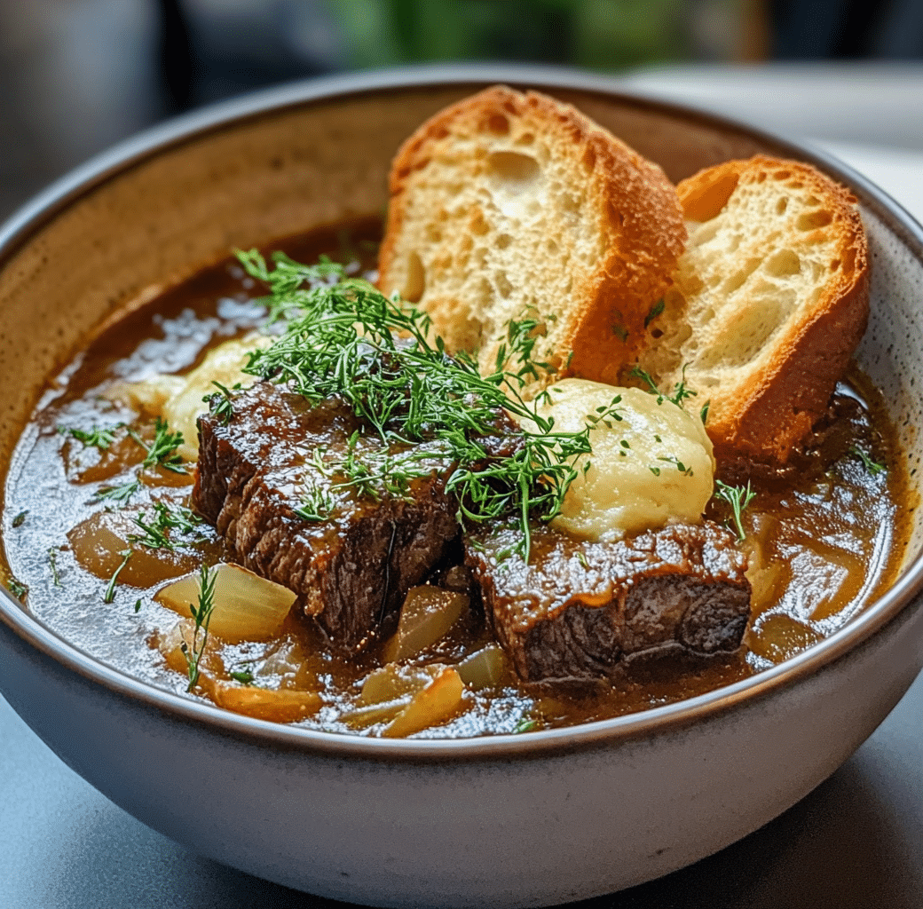 Heavenly French Onion Beef Short Rib Soup Recipe 5 Recipe Introduction Image