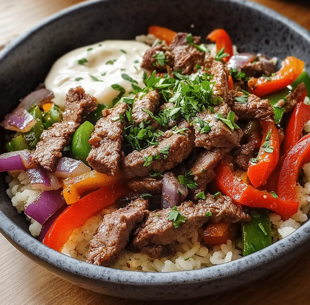 Delicious Philly Cheesesteak Bowl Recipe 5 Recipe Introduction Image