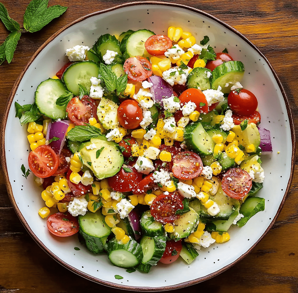 Healthy Mediterranean Greek Corn Salad Recipe 5 Recipe Introduction Image