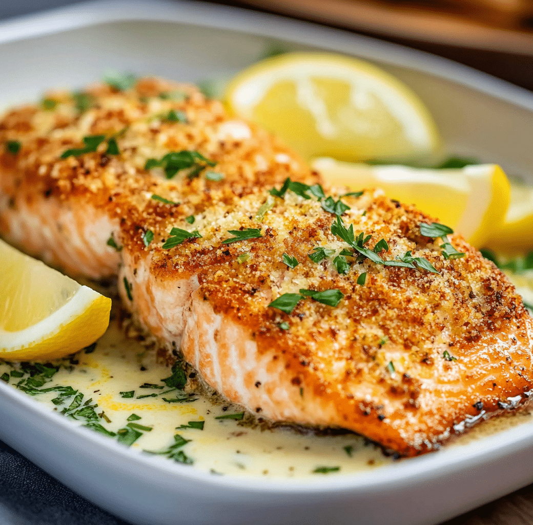 Crispy Parmesan-Crusted Salmon with Lemon Butter Sauce 5 Recipe Introduction Image