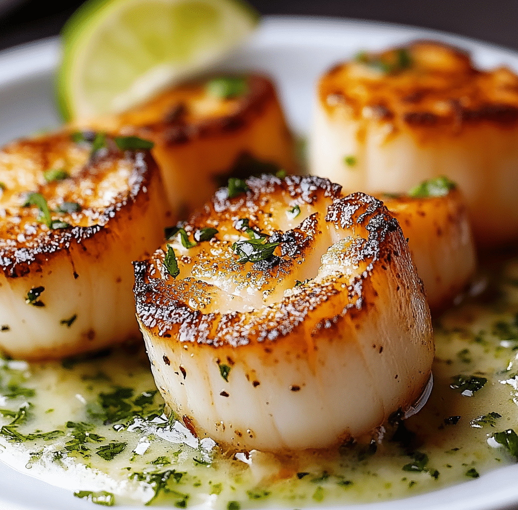 Sizzling Scallops with Zesty Lime Cilantro Sauce 5 Recipe Introduction Image