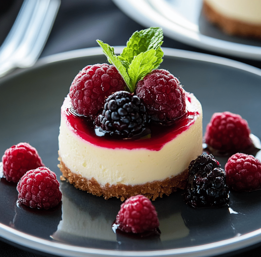 Delicious Mini Cheesecakes with Tangy Berry Compote 5 Recipe Introduction Image