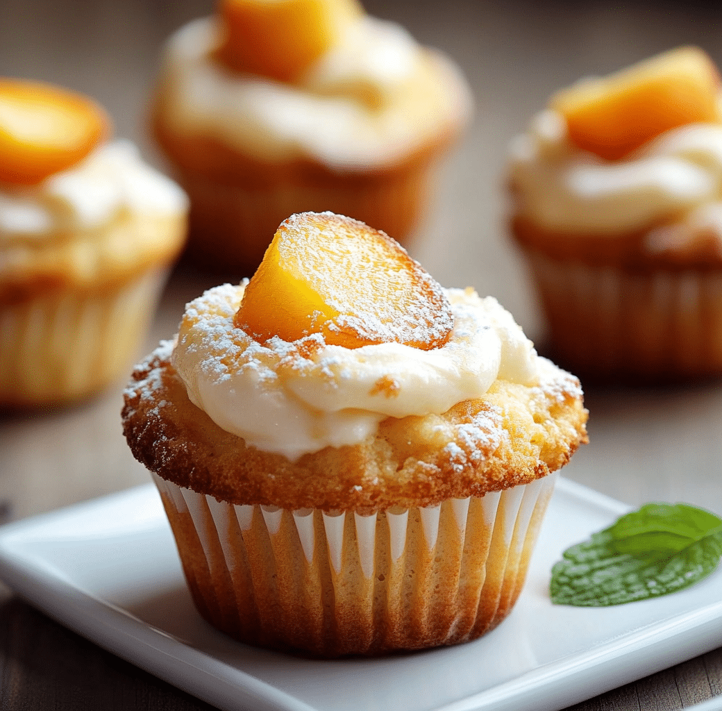 Indulge in Sweet Peach Muffins with Creamy Delight 5 Recipe Introduction Image