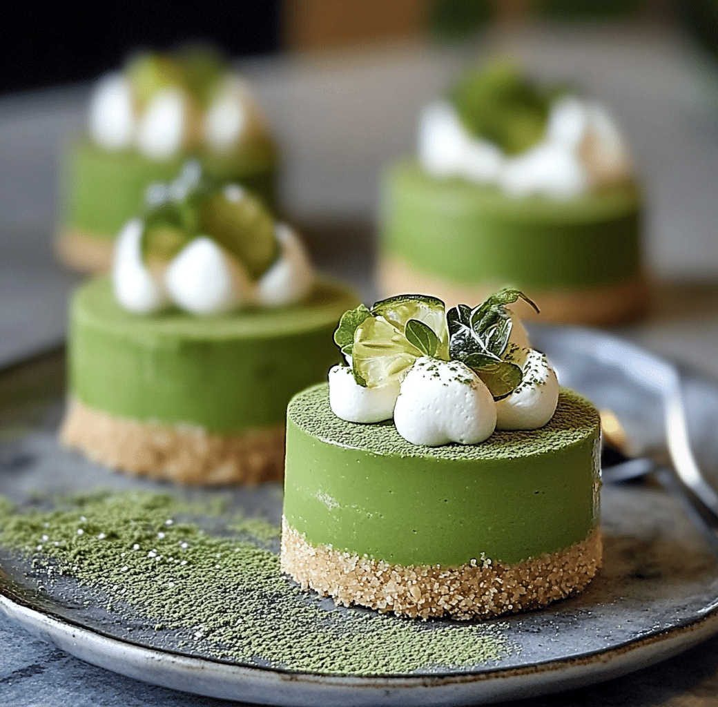 Delightful Matcha Lime Mousse Mini Cheesecakes 5 Recipe Introduction Image