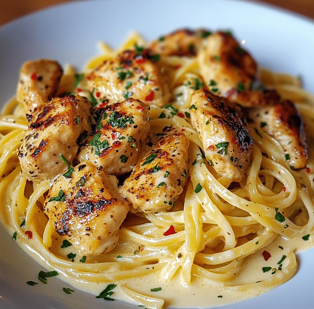 Golden Garlic Butter Chicken & Parmesan Linguine Delight 5 Recipe Introduction Image