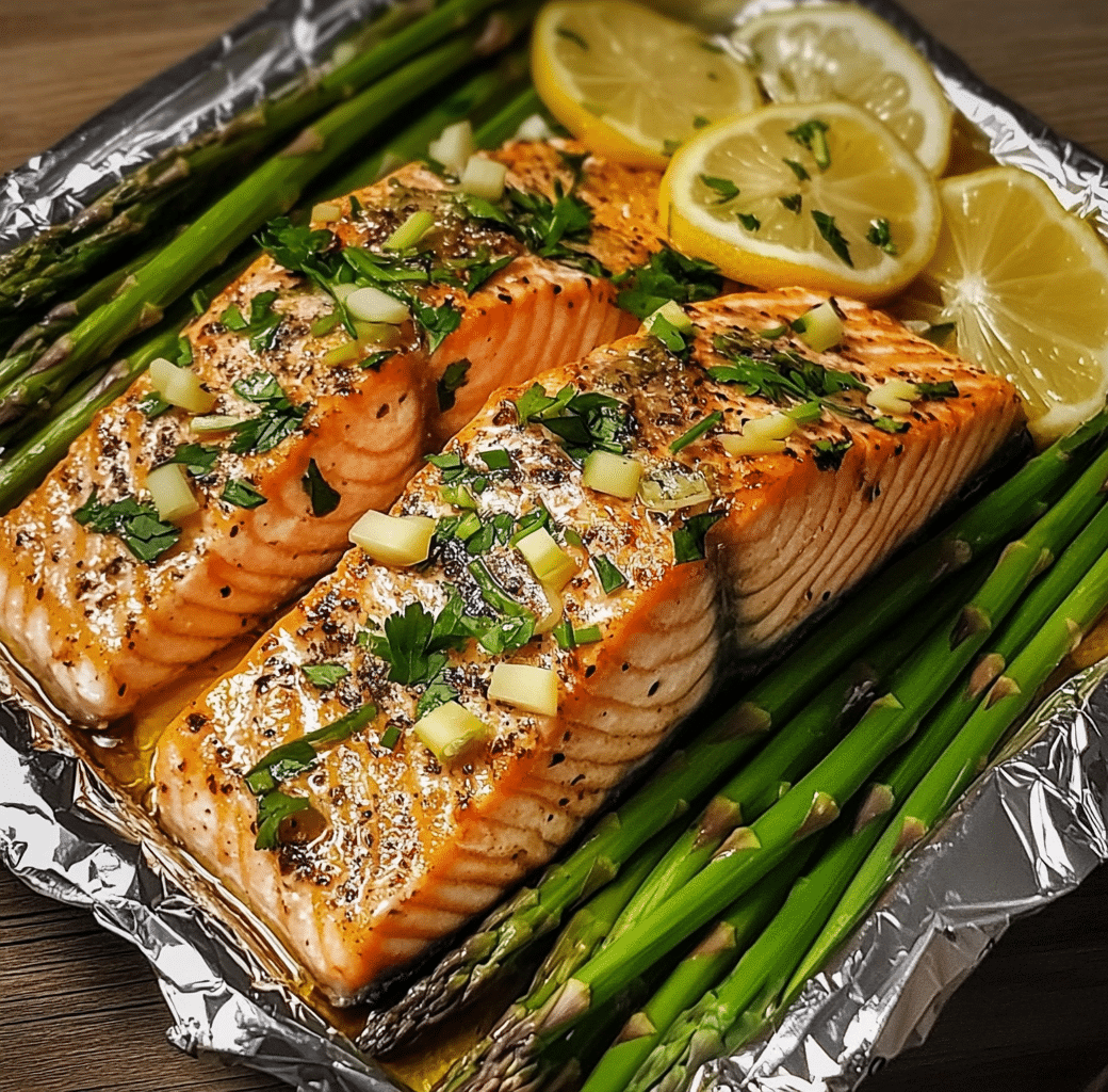 Delicious Baked Salmon in Foil with Asparagus Recipe 5 Recipe Introduction Image