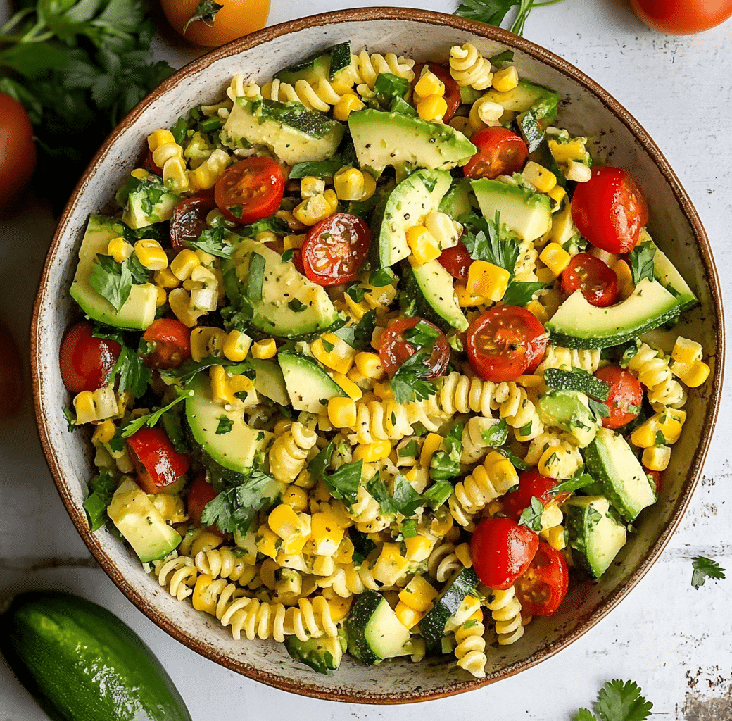 Zucchini Grilled Corn Pasta Salad - Fresh Summer Delight 6 Cooking Process