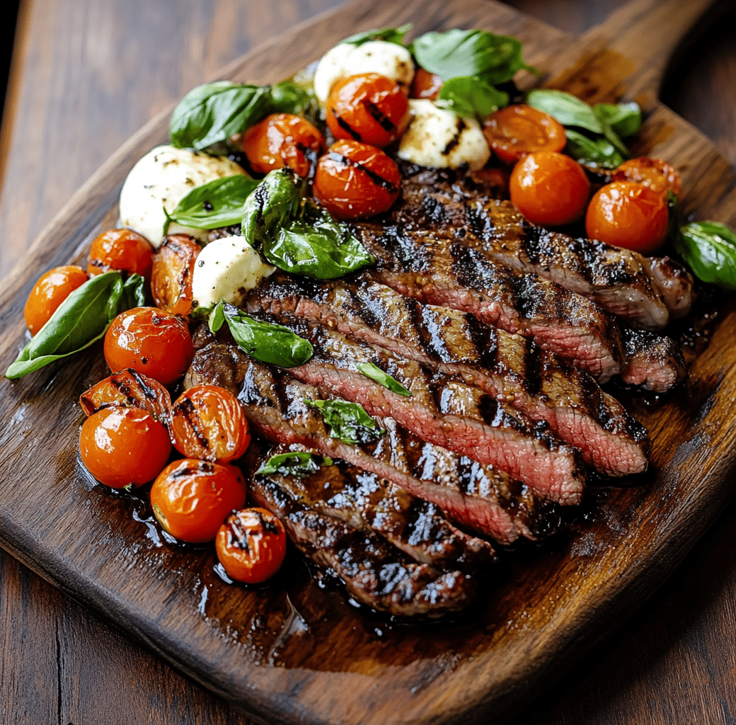 Delicious Grilled Flank Steak with Balsamic Caprese Twist 6 Cooking Process
