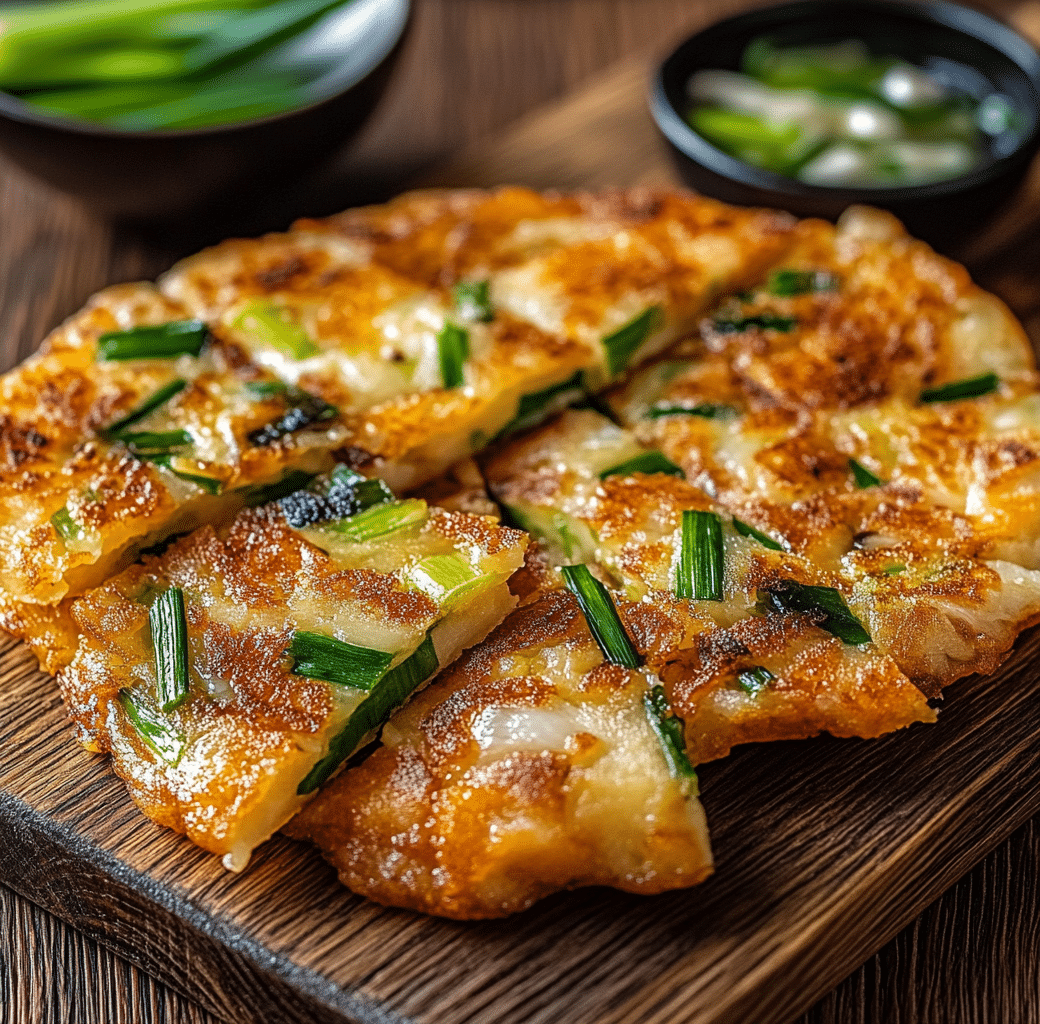 Delicious Crispy Korean Spring Onion Pancake Recipe 6 Cooking Process
