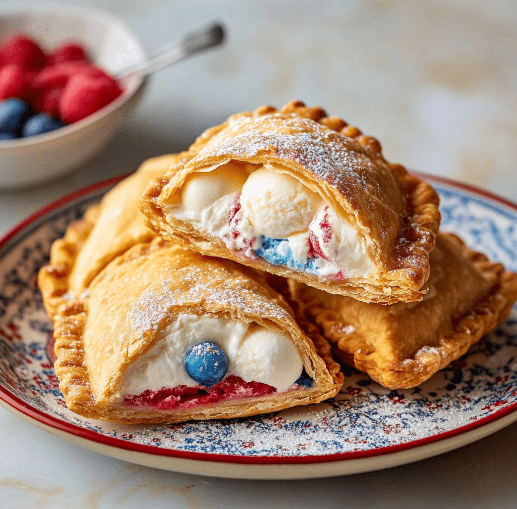 Festive Red, White, and Blue Ice Cream Hand Pies 6 Cooking Process