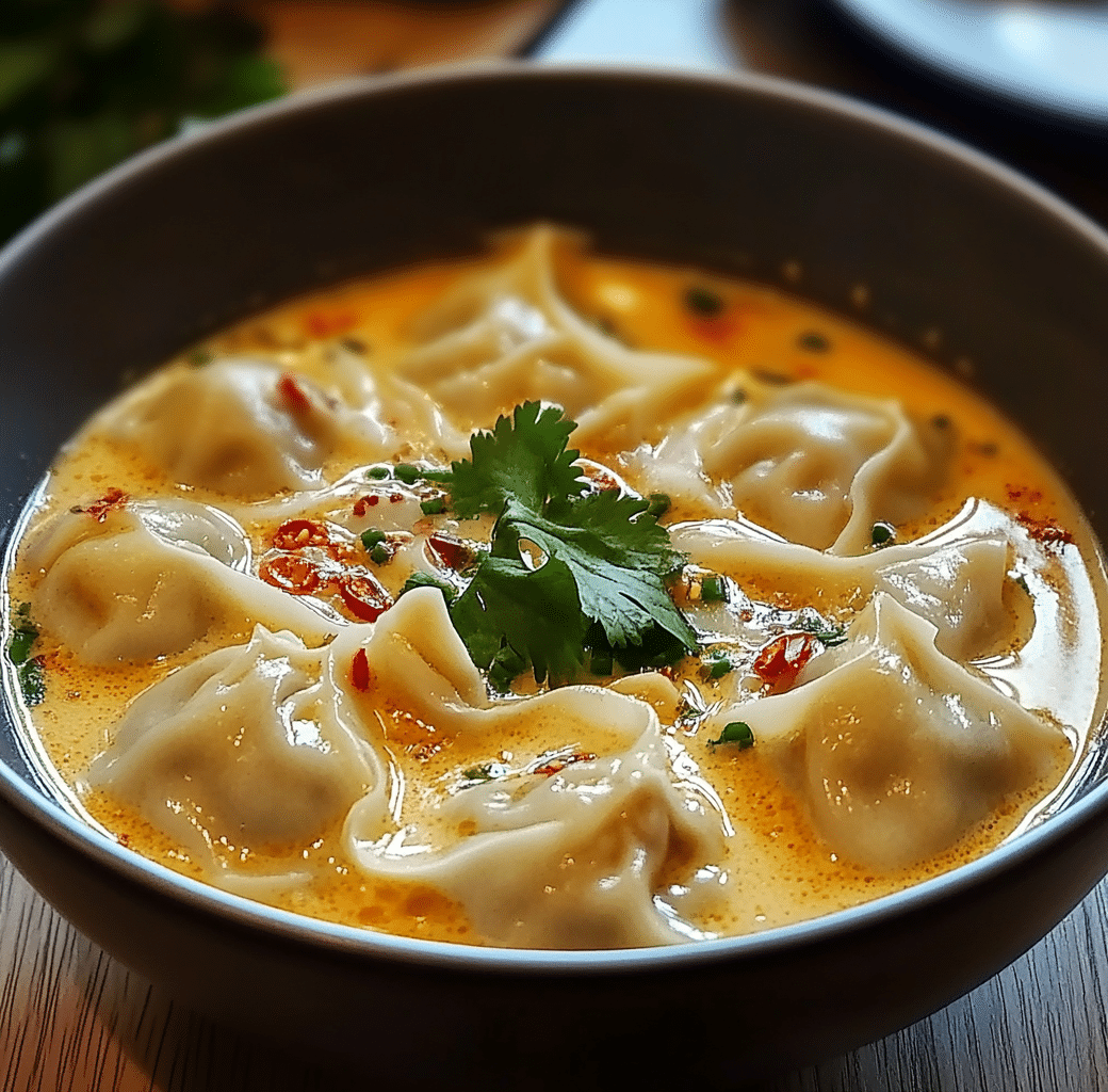 Creamy Thai Dumpling Soup: A Quick Dinner Delight 6 Cooking Process