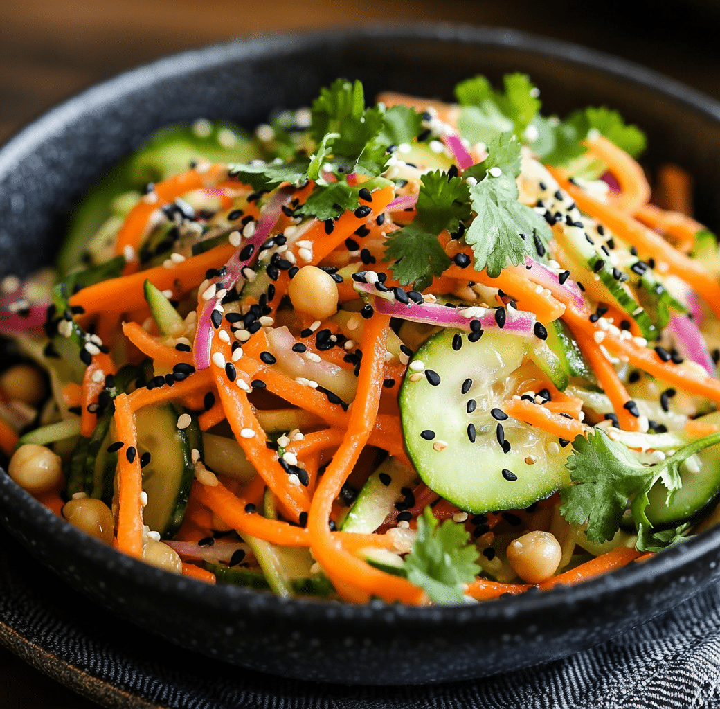 Zesty Asian Cucumber Chickpea Slaw with Sesame Dressing 6 Cooking Process
