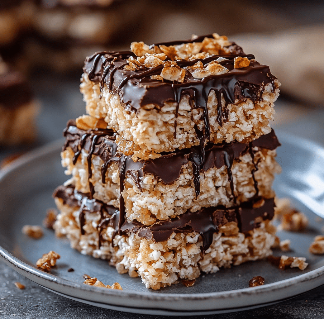 Chocolate Coconut Caramel Krispy Treats Recipe 6 Cooking Process