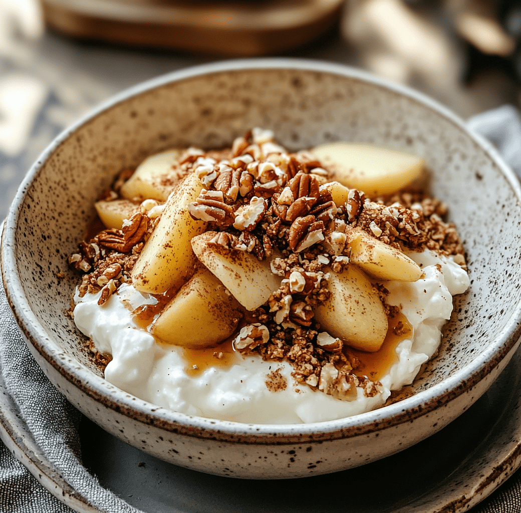 Delicious Cottage Cheese Apple Pie Bowl Recipe 5 Recipe Introduction Image