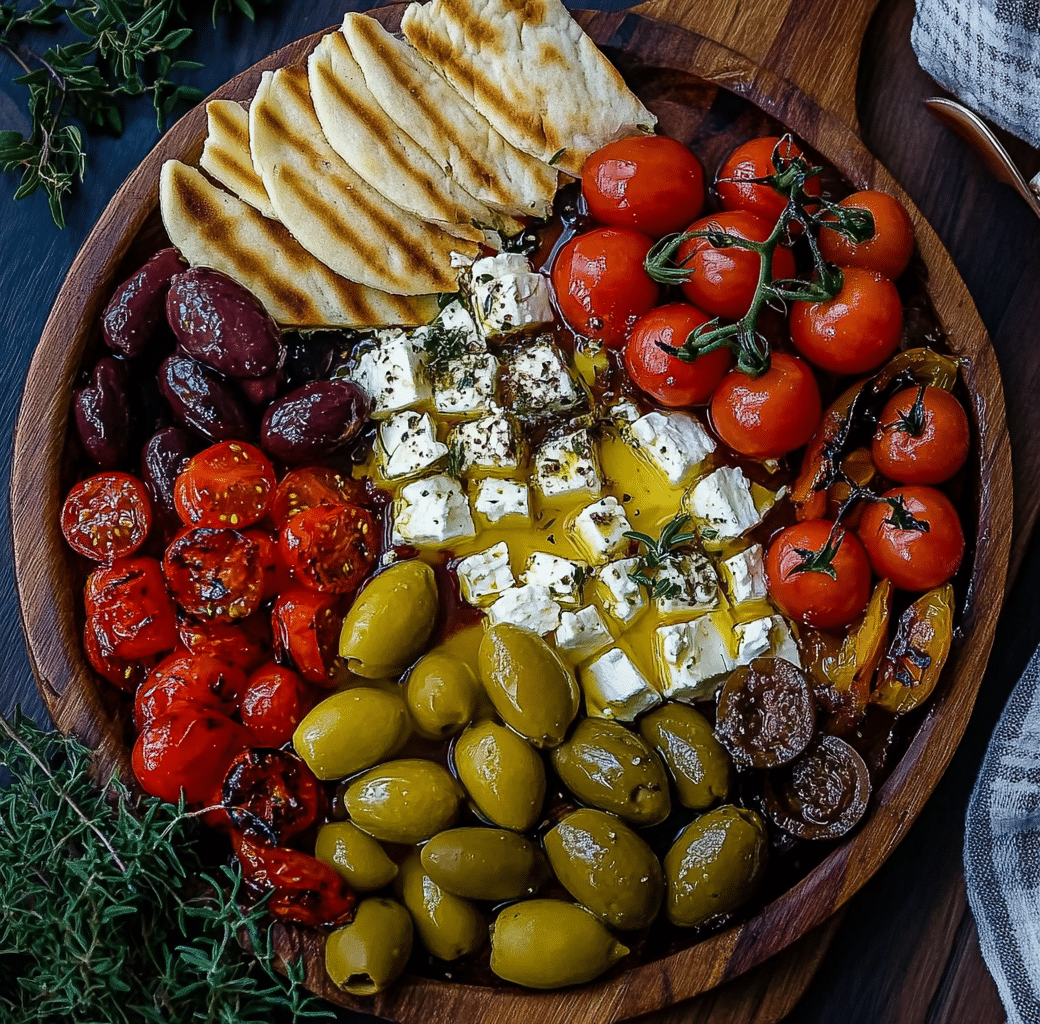 Mediterranean Feta & Roasted Veggie Board Delight 4 Recipe Introduction Image