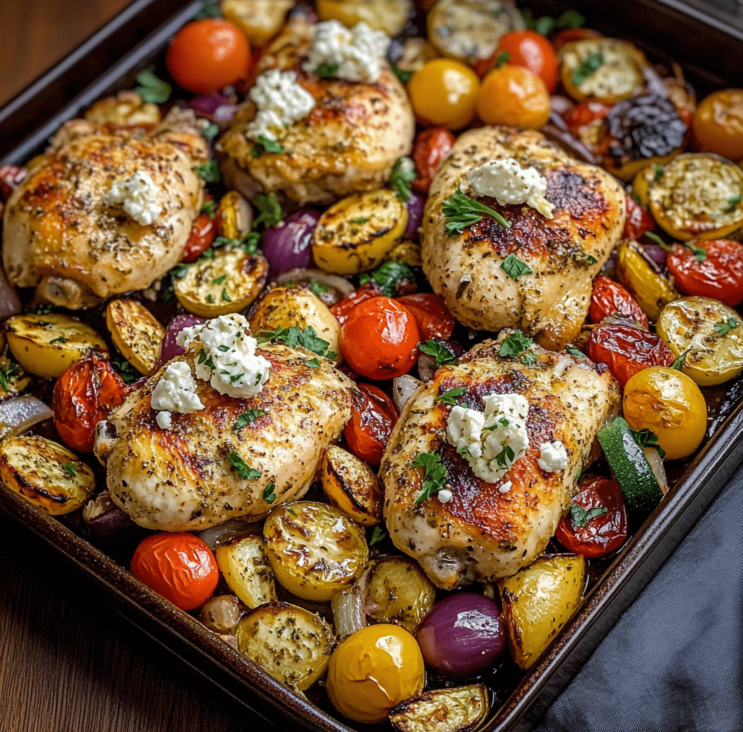 Sheet-Pan Lemon Chicken with Roasted Vegetables & Feta 5 Recipe Introduction Image