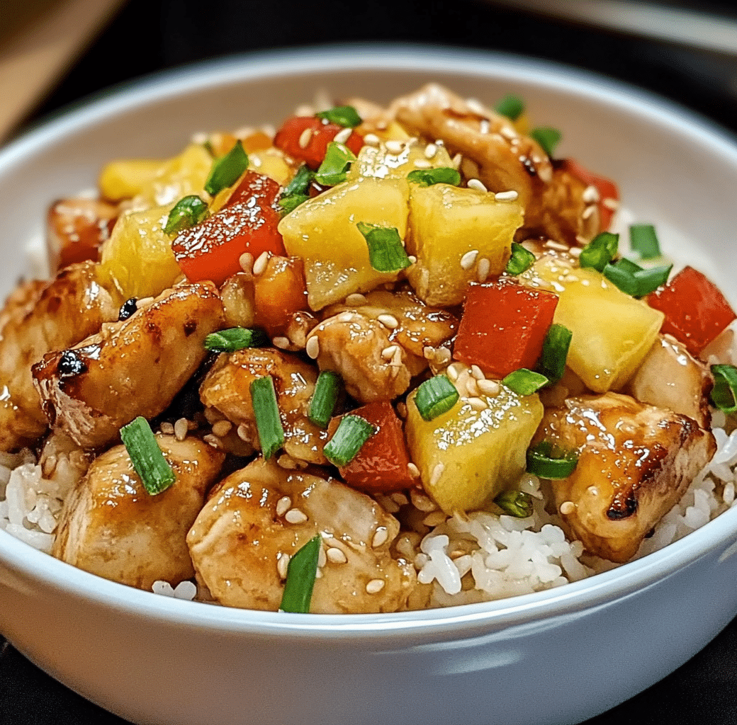 Pineapple Chicken and Rice Preparation