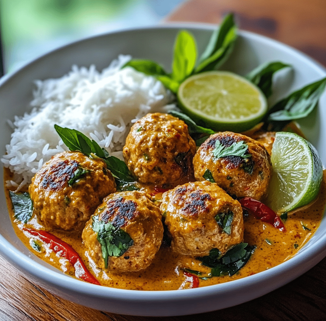 Thai Spiced Chicken Meatballs in Coconut Curry Recipe 5 Recipe Introduction Image