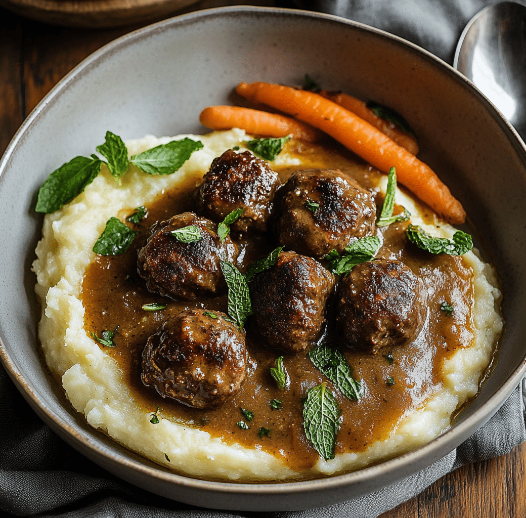 Delicious Lamb Meatballs with Mint Gravy Recipe 5 Recipe Introduction Image