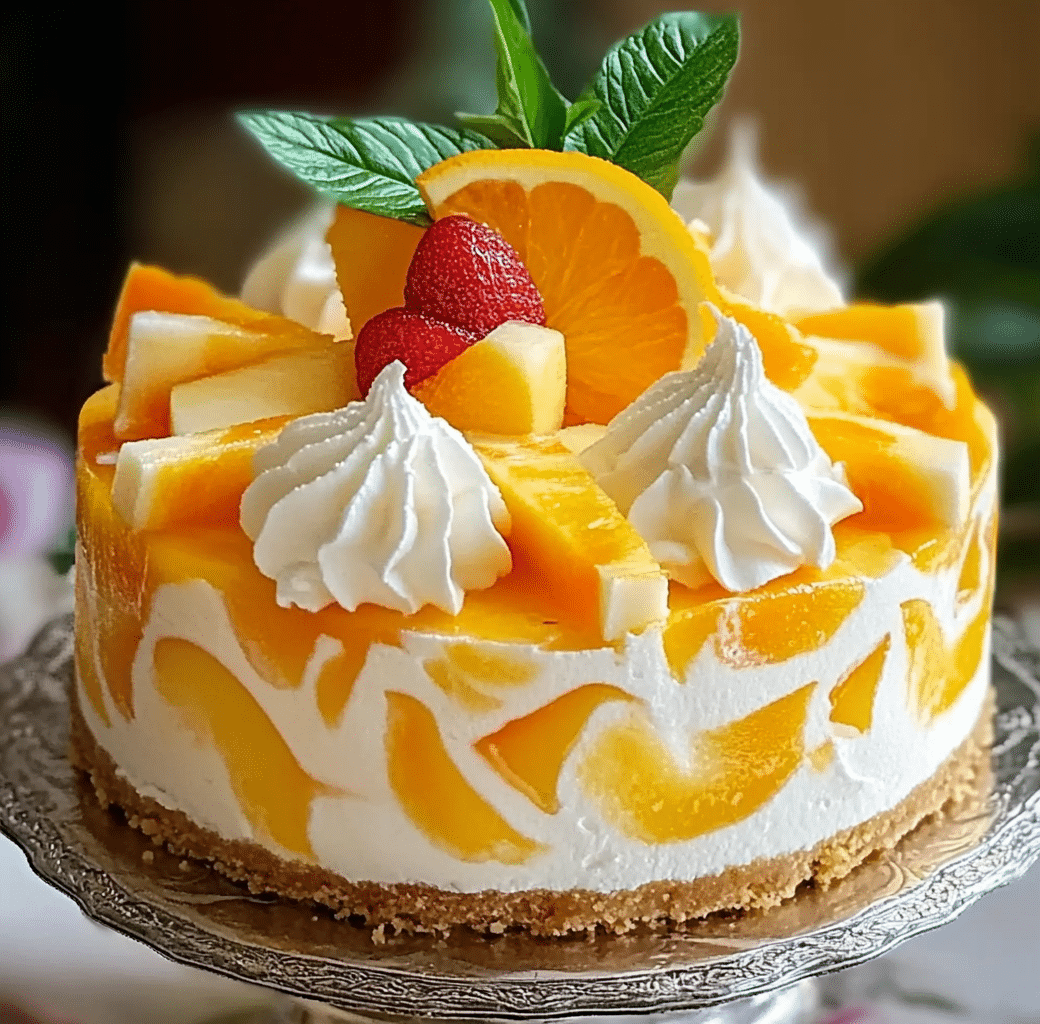 Delicious Pineapple Orange Swirl Cheesecake Recipe 5 Recipe Introduction Image