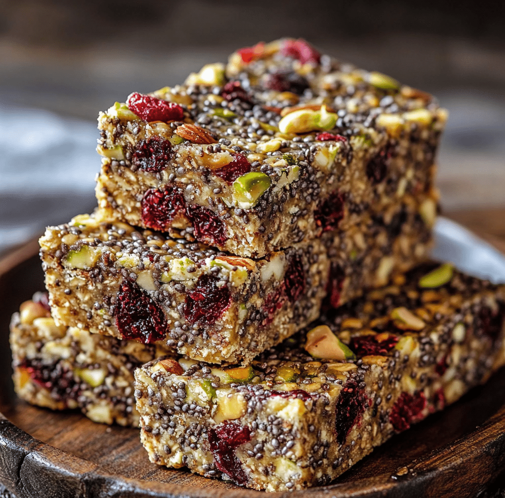 Pistachio Cranberry Chia Bars Preparation Image