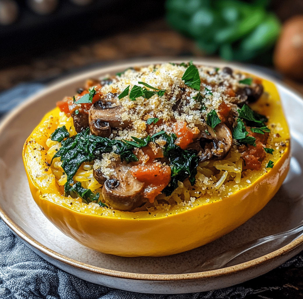 Stuffed Spaghetti Squash Preparation Image