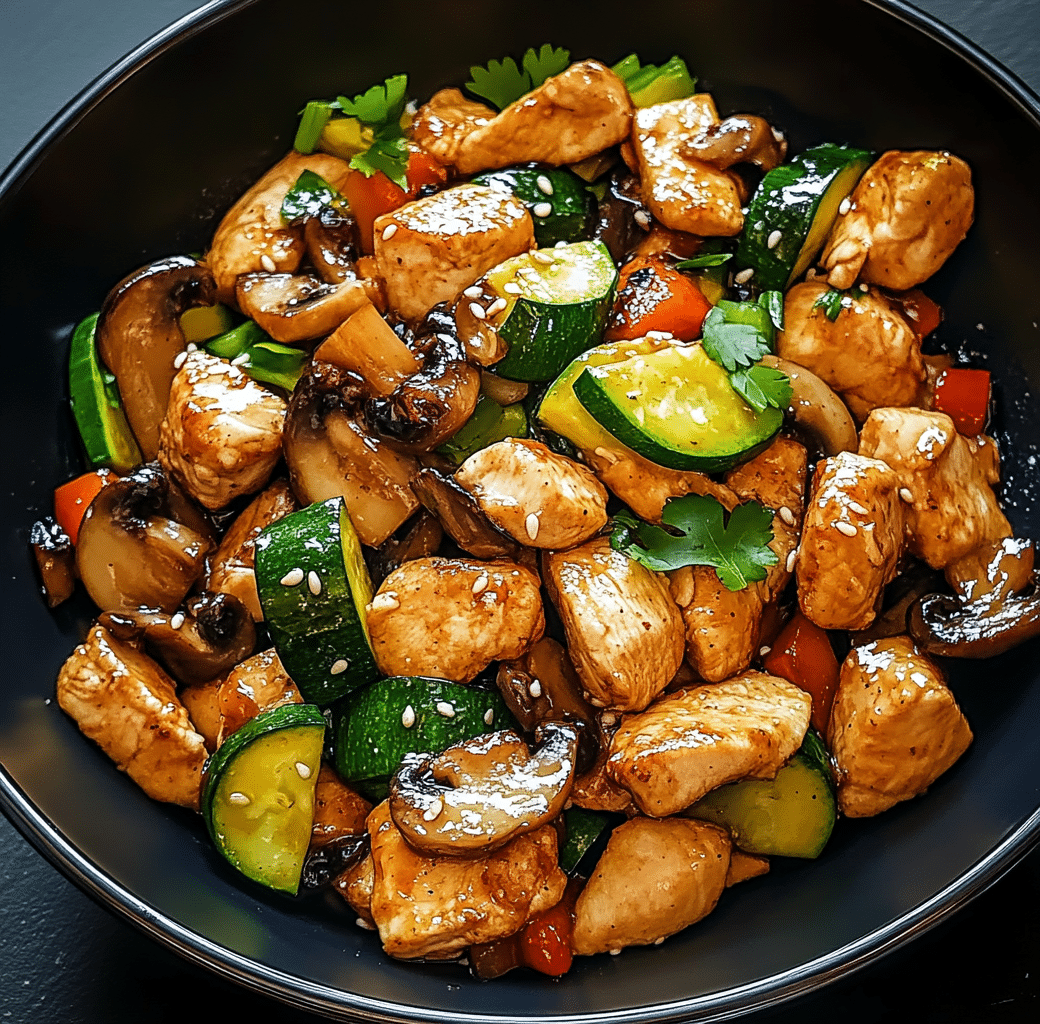 Easy Zucchini Mushroom Chicken Stir Fry Recipe 6 Cooking Process