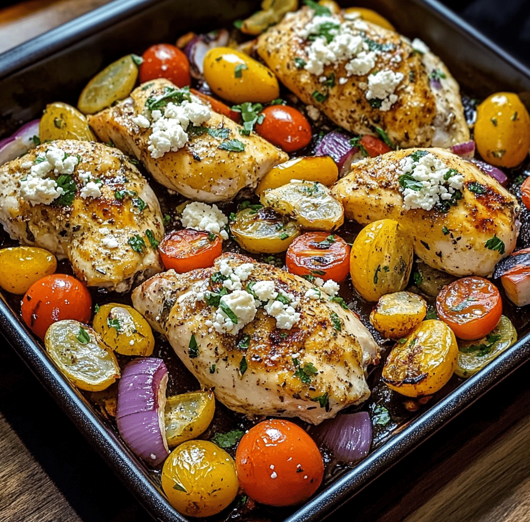 Sheet-Pan Lemon Chicken with Roasted Vegetables & Feta 6 Cooking Process