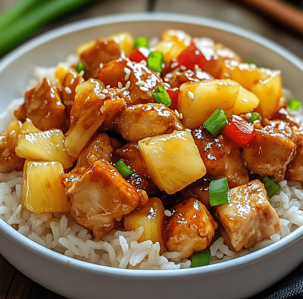 Pineapple Chicken and Rice Finished Dish