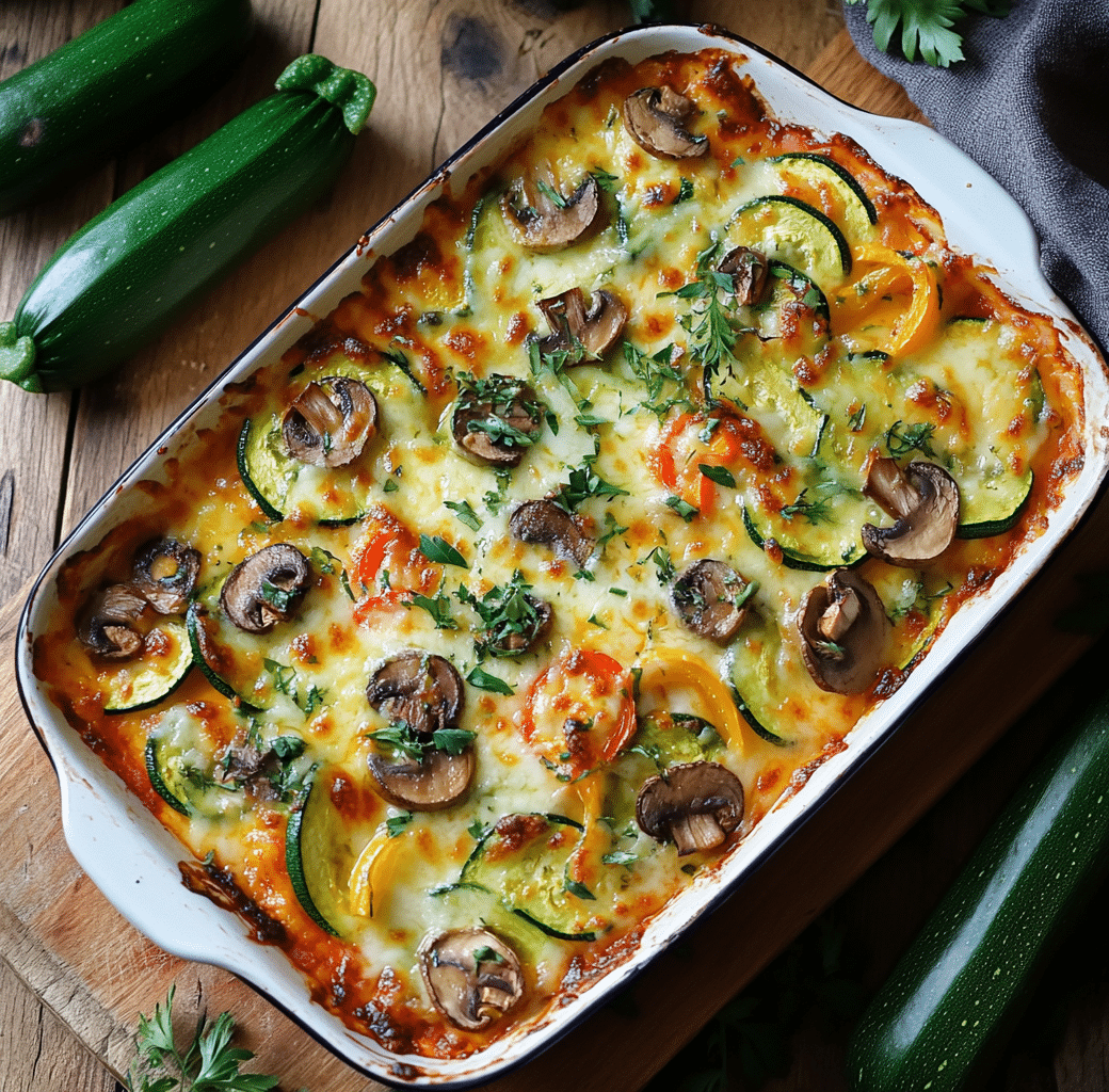 Zucchini Pizza Casserole Cooking Process